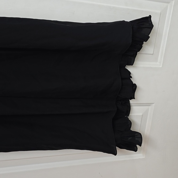 Alice + Olivia Black Embellished Neck Detail Sleeveless Silk Trapeze Dress - Picture 7 of 11